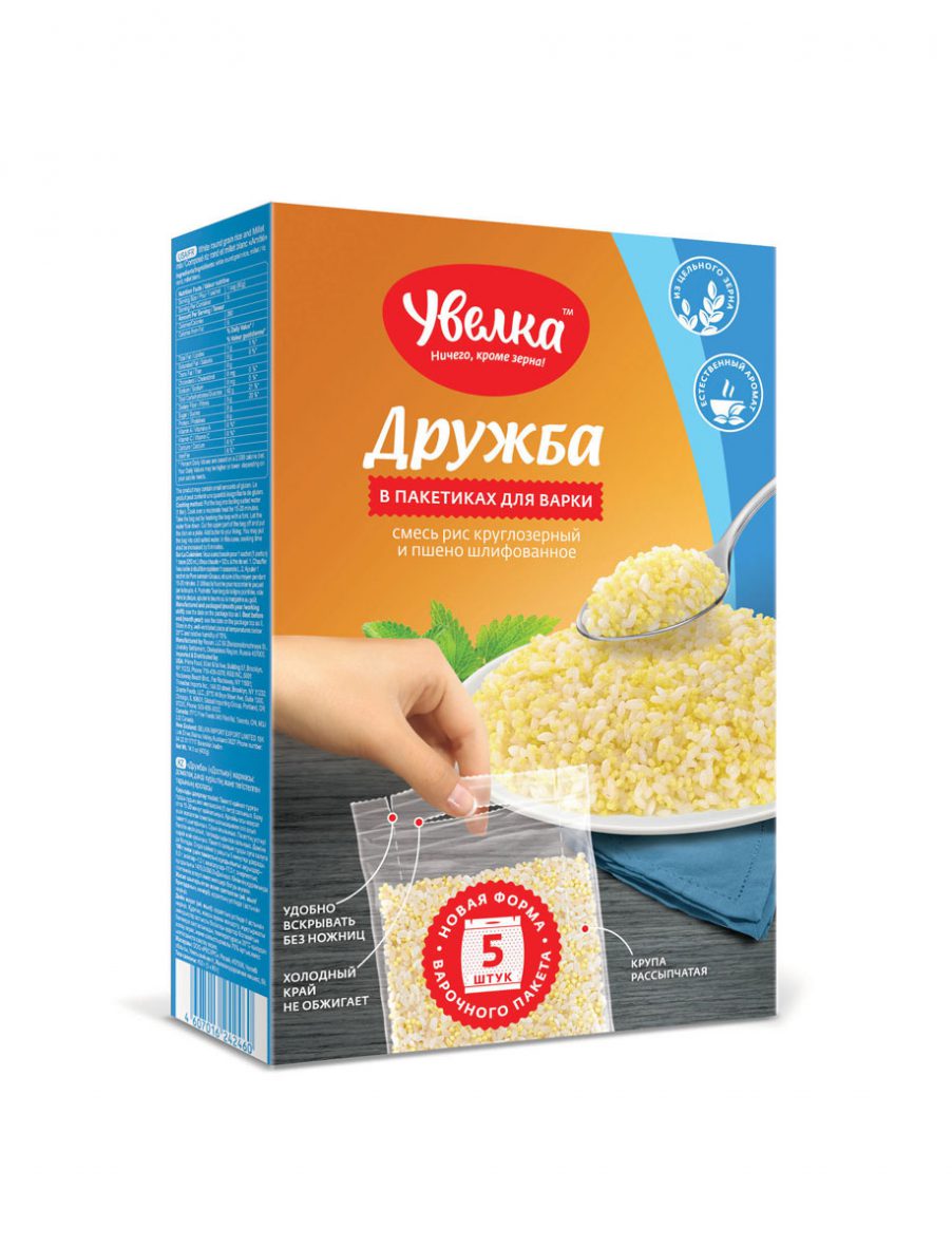 Смесь дружба (рис, пшено) “Увелка”, в пакетиках 5*80 г, шт.