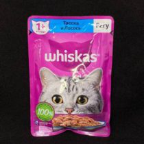 Корм влажный Whiskas для взрослых кошек, рагу треска и лосось 75 гр, шт