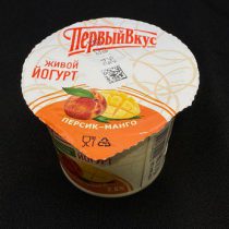 Йогурт Первый Вкус 2,5% персик-манго стака БЗМЖ 125 гр.