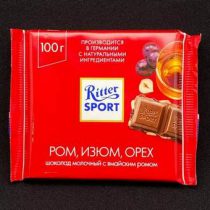 Шоколад RITTER ром/орех/изюм 100г, шт